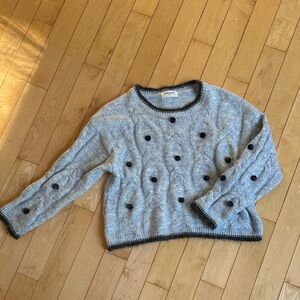 Pinkyotto Blue Pom Pom Sweater
